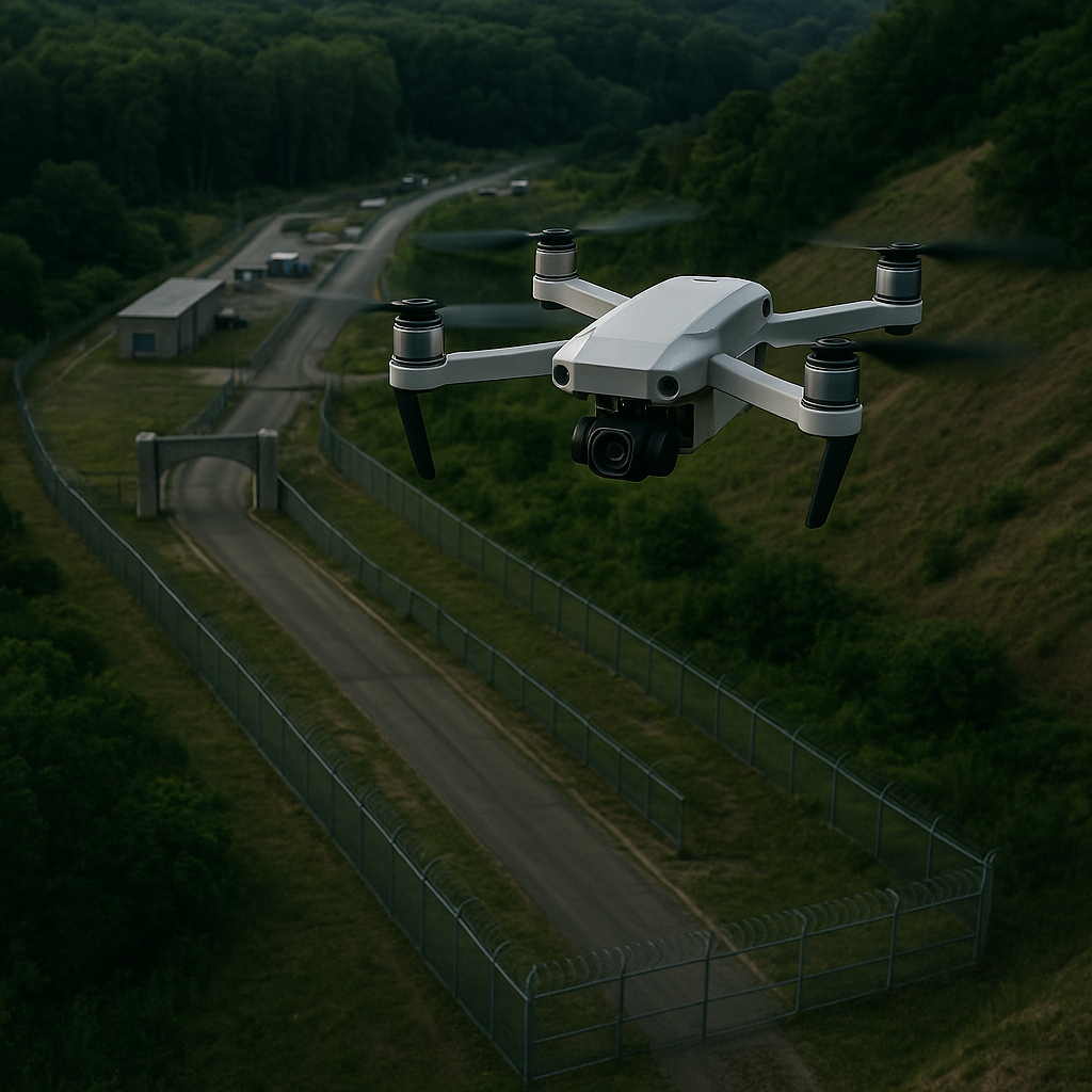 Drone covering common security blind spots