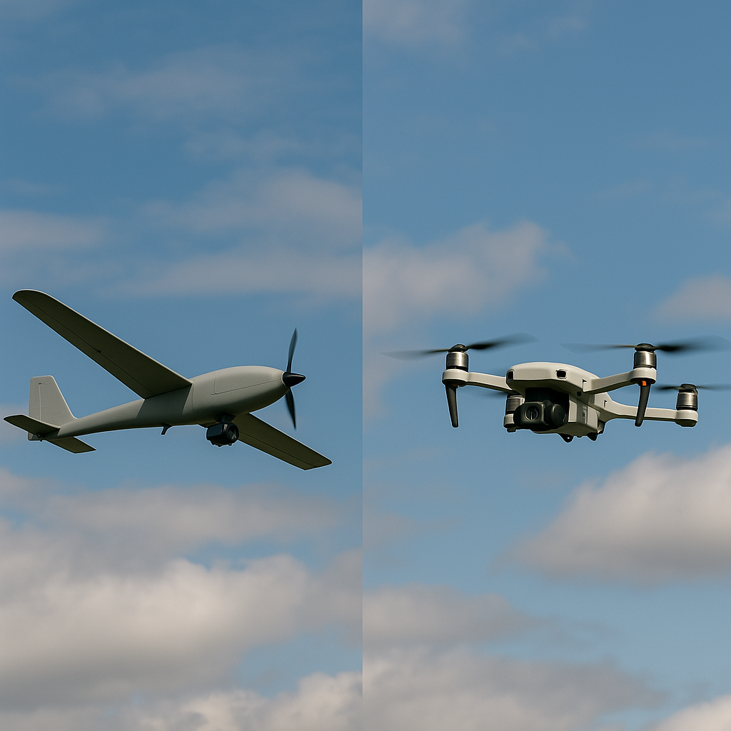 Fixed-wing vs VTOL security drones